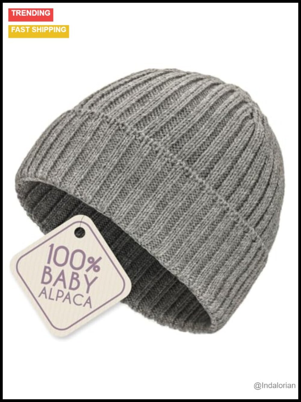 100% Baby Alpaca Wool Beanie Knit Hat Lightweight Breathable Winter Warmth